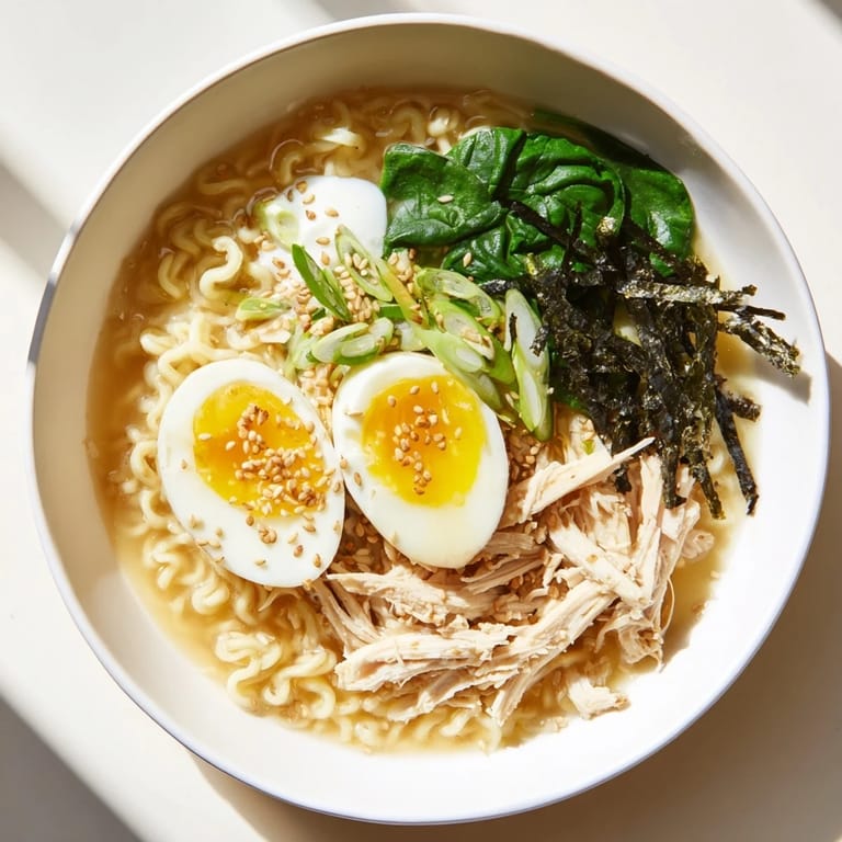 A savory bowl of Chicken Ramen with tender chicken, rich broth, and a swirl of creamy mayo.