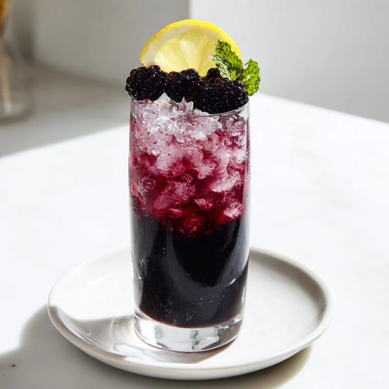 Vibrant layered Dark Matter Mocktail, offering a visually stunning, cool, and delicious mocktail bursting with flavor.