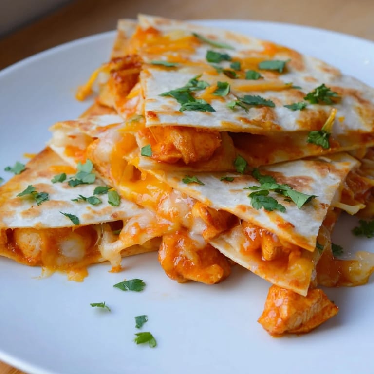 Golden-brown butter chicken quesadillas, a fusion of Indian flavors and melted cheese inside crispy tortillas.