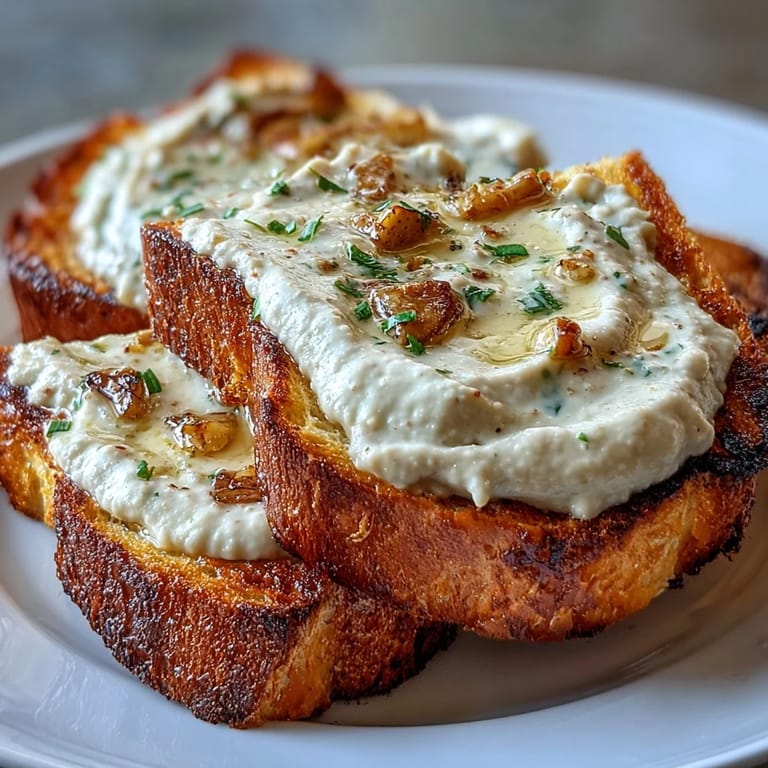 2. Untable cremoso de alubias blancas y ajo asado para acompañar tostadas doradas de pan de masa madre  