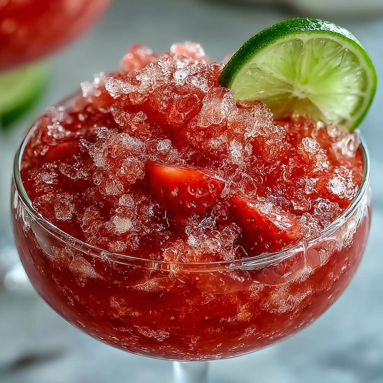 3. Icy strawberry daiquiri slushies made with natural sweetener, perfect for guilt-free sipping at warm-weather gatherings.
