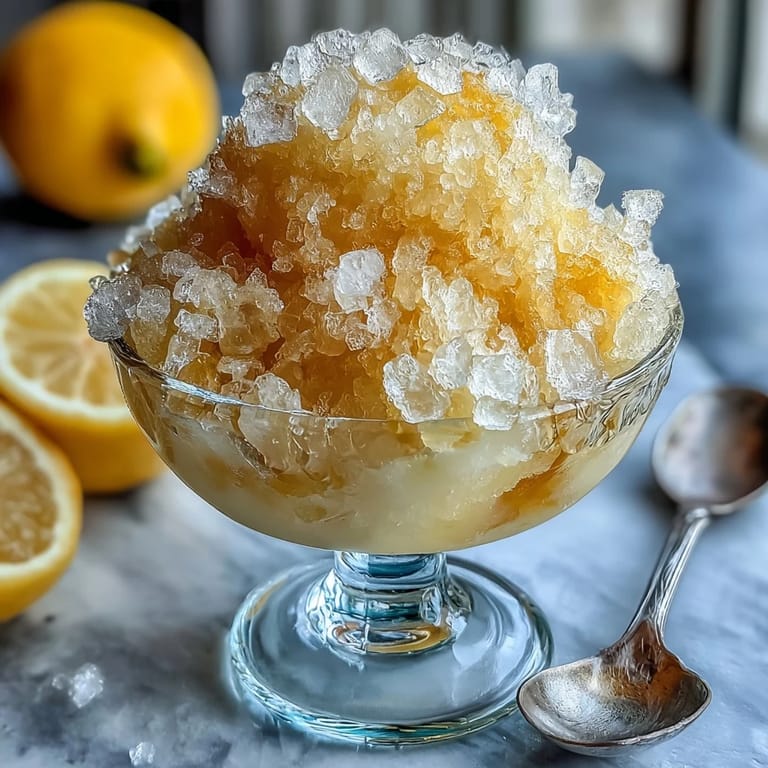 Vasos de sorbete de limón brillante decorados con hojas de menta fresca y ralladura de limón.  