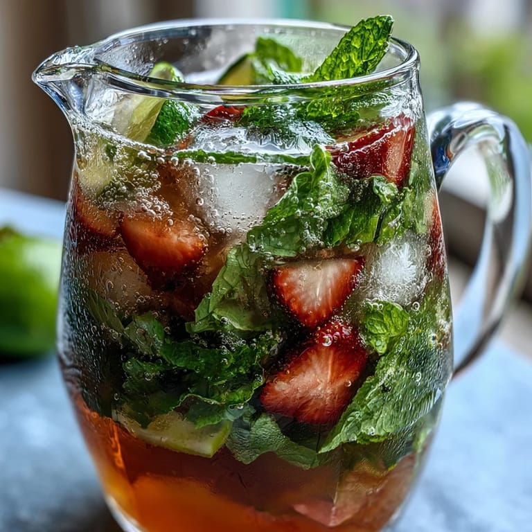 3. Bebida fresca y cítrica, perfecta para fiestas al aire libre, servida con abundante hielo y hojas de menta.