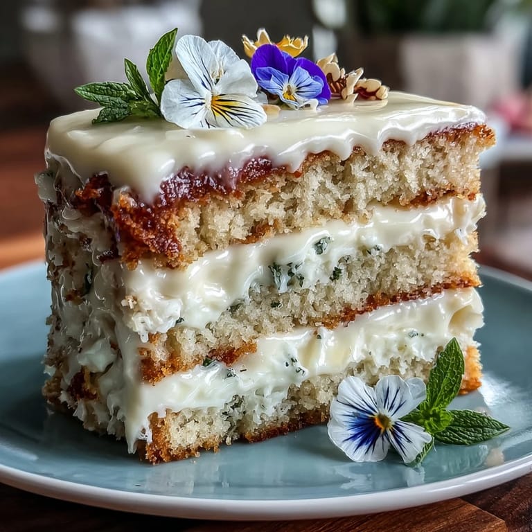 Delicado pastel desnudo decorado con flores frescas y capas de crema de limón cítrico y chantilly.