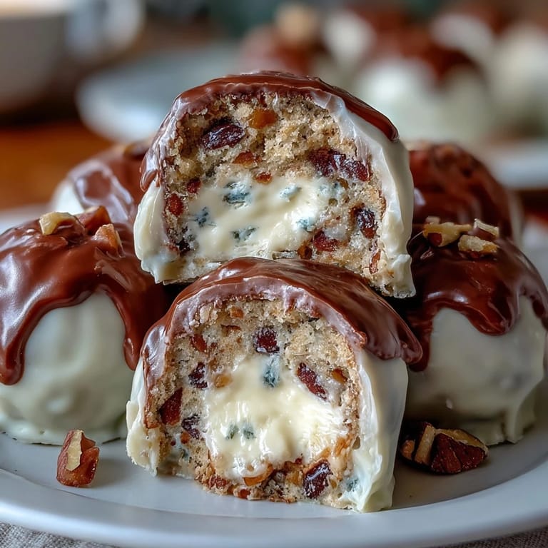 Deliciosos trufas de zanahoria especiada envueltas en cremosa capa de queso crema, listas para servir.