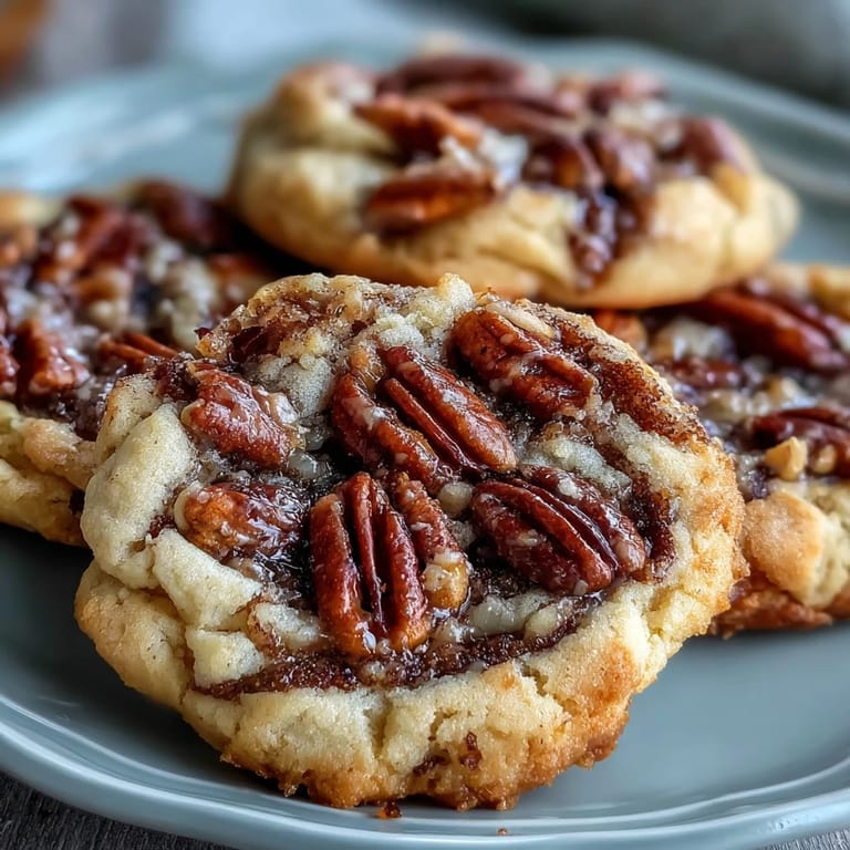 Deliciosas galletas de mantequilla con nueces y espiral de caramelo, con bordes dorados y centros suaves repletos de nueces crujientes.
