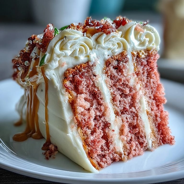 Pastel rosado suave con frosting cremoso y brillante acabado dorado, ideal para fiestas.