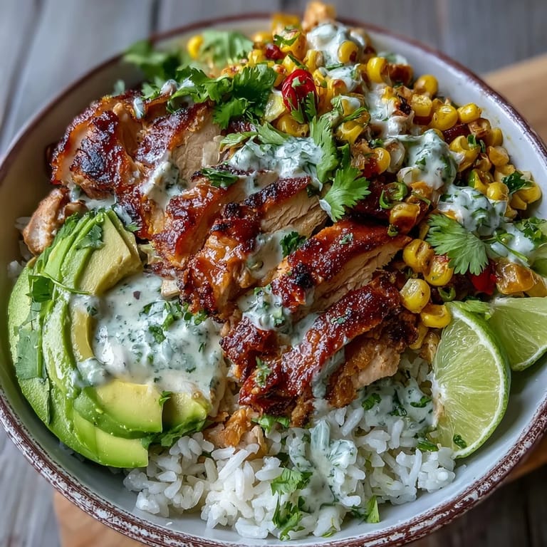 Disfruta coloridos Street Corn Chicken Rice Bowls, perfectos para una cena fácil y sabrosa.