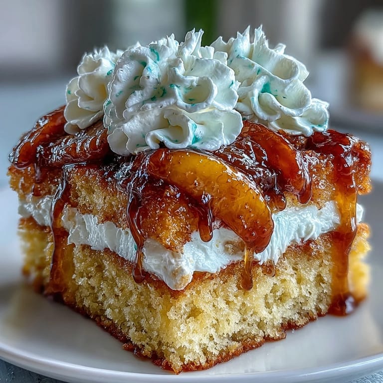 Delicioso brown butter cornbread shortcake con melocotones y crema para postre.