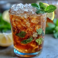 Mini julepes de menta sin alcohol de Kentucky Derby con hielo picado y menta fresca.  