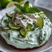 Tarta fría de lima: cremosa, ácida, con una crujiente base de galleta.
